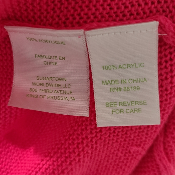 Lilly Pulitzer Amalie Open Front Knit Cardigan in Dragon Fruit Pink Sz Sm - Picture 9 of 13